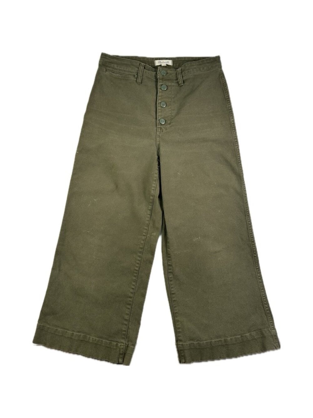 Madewell Women’s Emmett Wide-Leg Crop Pants Green Utility 30